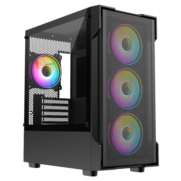 CiT CSCITTORNADOMESHBLK Micro Tower Gaming Case - Black 